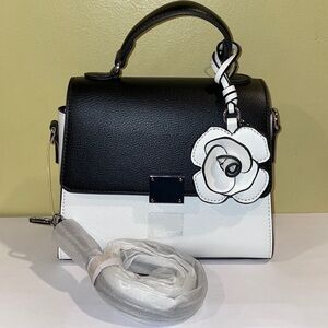 BCBGeneration Colorblock Handbag/Crossbody with Floral Charm
